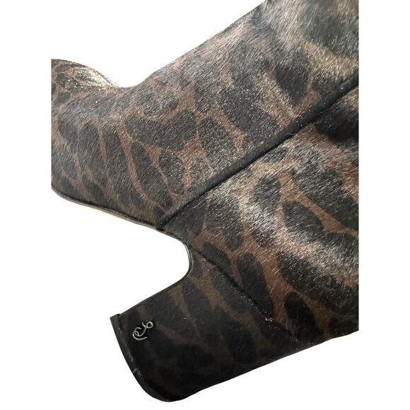 Sam Edelman Leopard Print Calf Hair Ankle Boots Size 6 NWOT - Picture 2 of 9